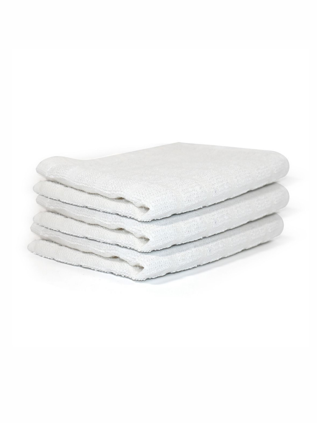 PRAKARTIK White 3 Pieces Striped Pure Cotton Kitchen Towels