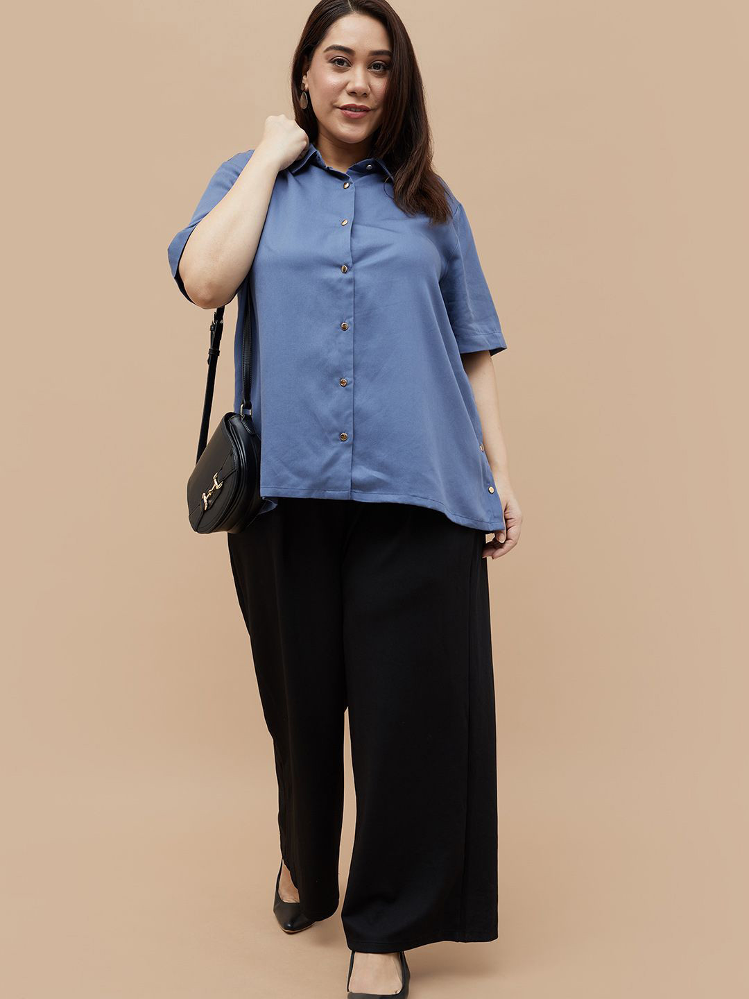 Nexus by Lifestyle Women Cotton Plus Size Shirt Style Top