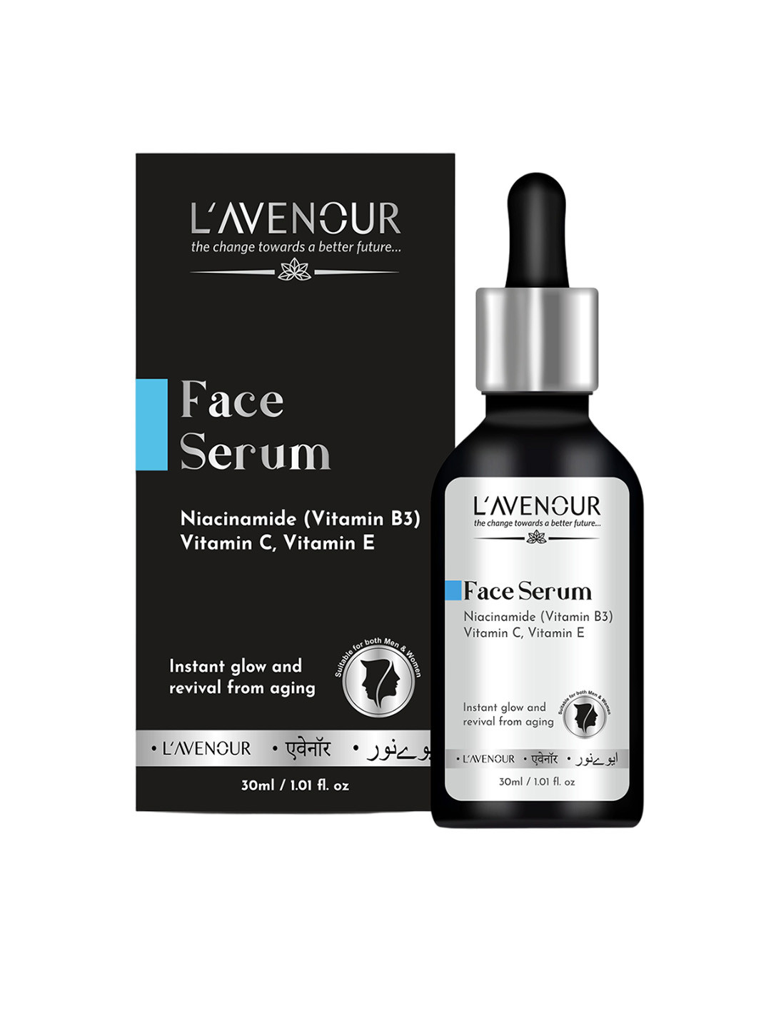 L'AVENOUR 10% Niacinamide Face Serum For Acne Prone Skin & Instant Glow - 30 ml