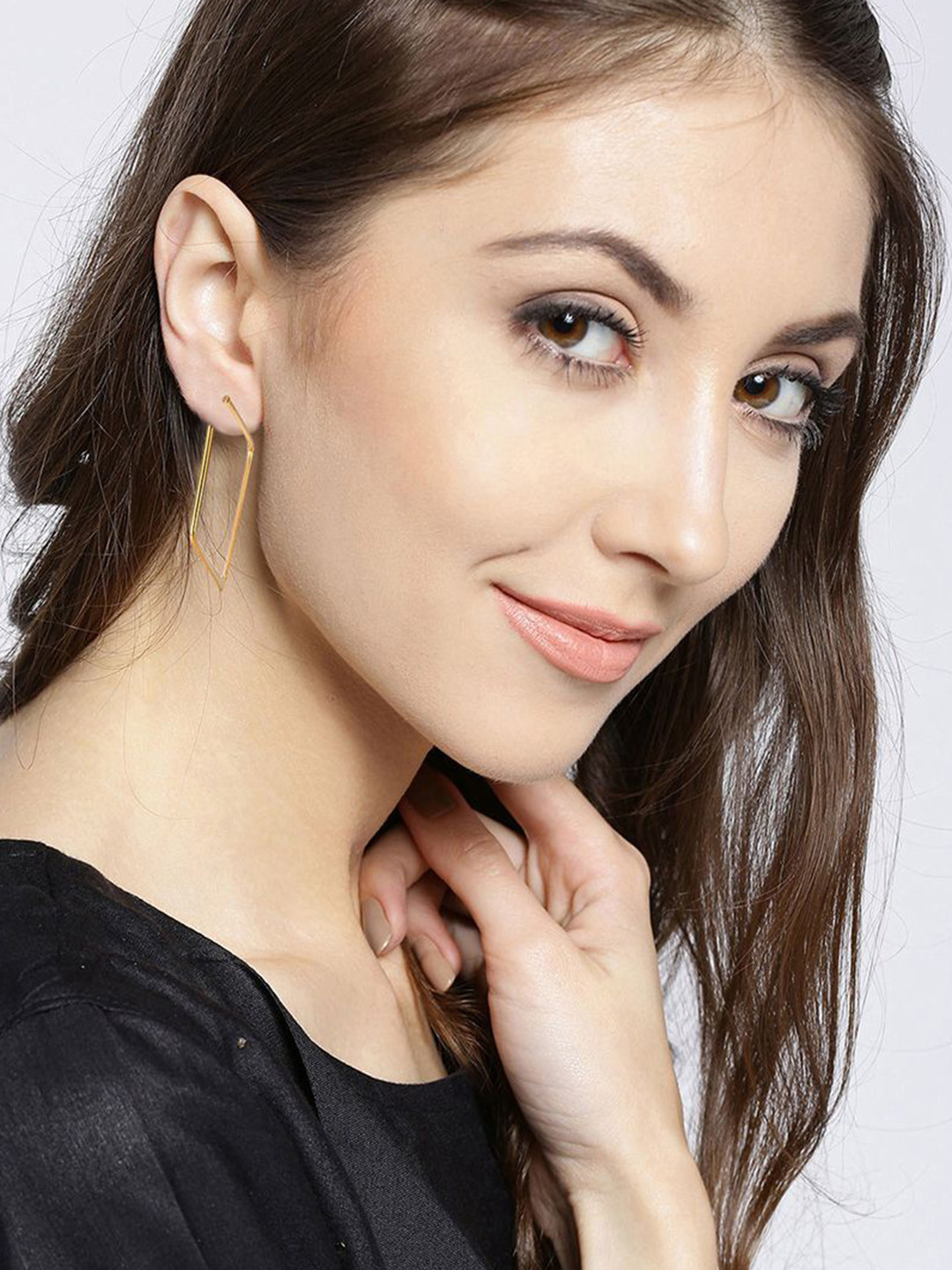 ZIVOM 18K Gold Plated Square Hoop Earrings