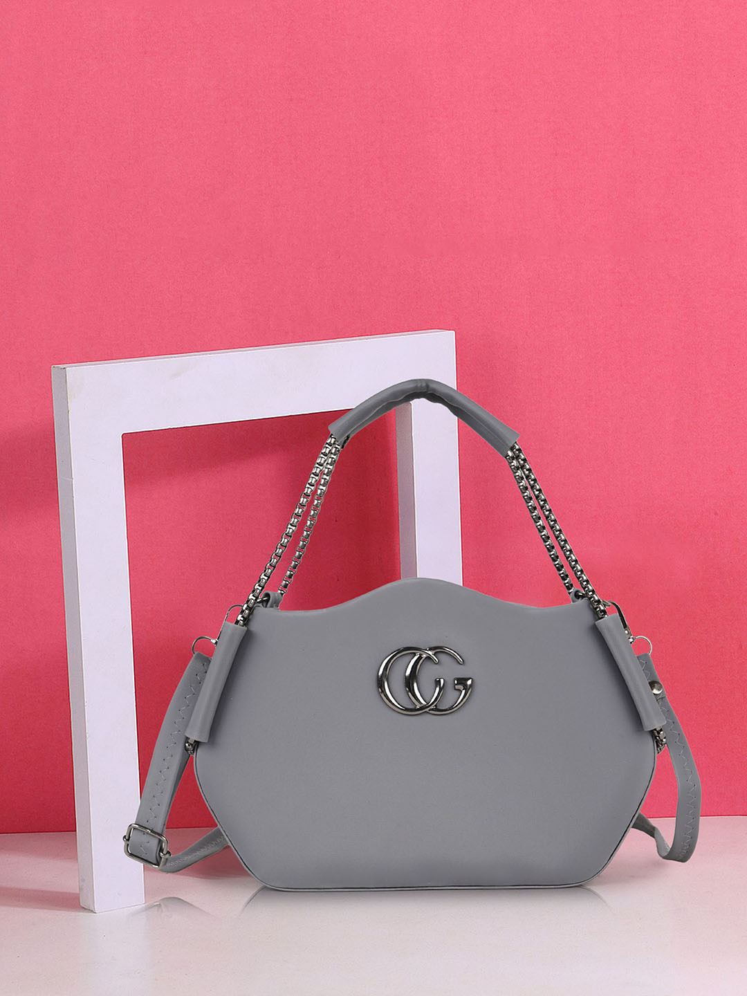 YOYOWING Solid Synthetic Leather Structured Sling Bag