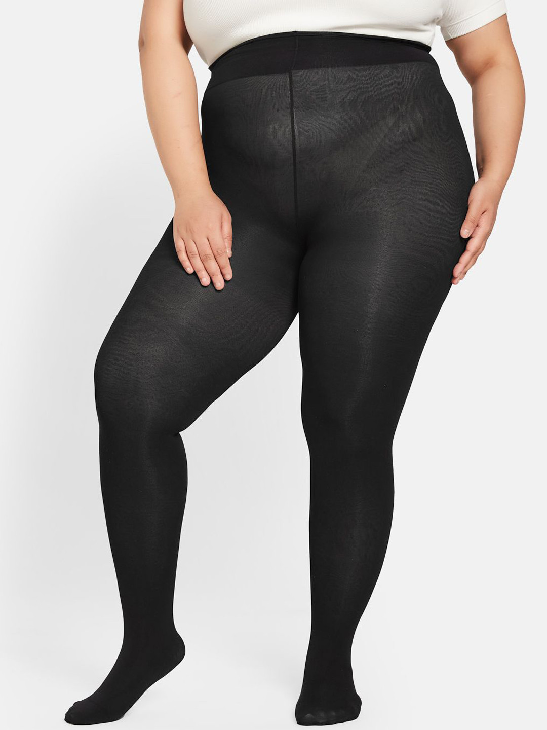 Curves By ZeroKaata Women Plus Size High Waist Sheer Pantyhose Stockings