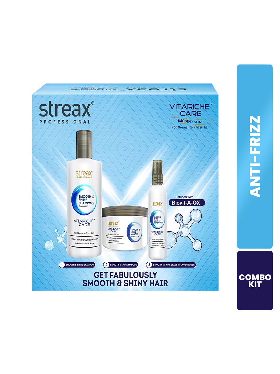 Streax Professional Vitariche Care Smooth & Shine Combo Kit