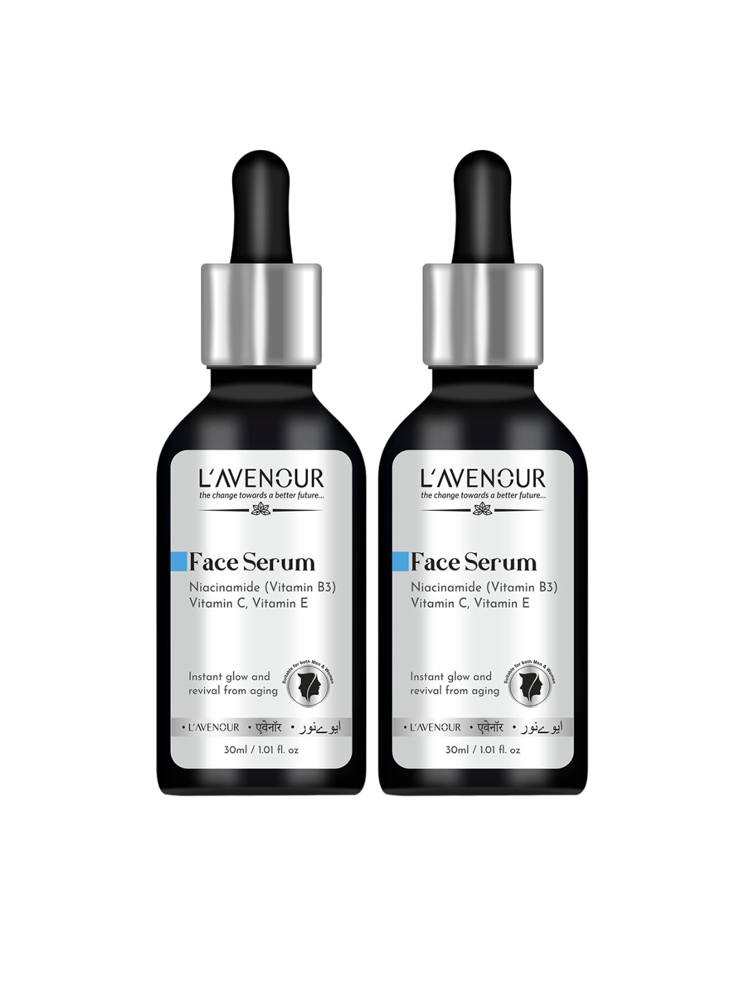 L'AVENOUR Set Of 2 10% Niacinamide Face Serum For Acne Prone Skin - 30 ml Each