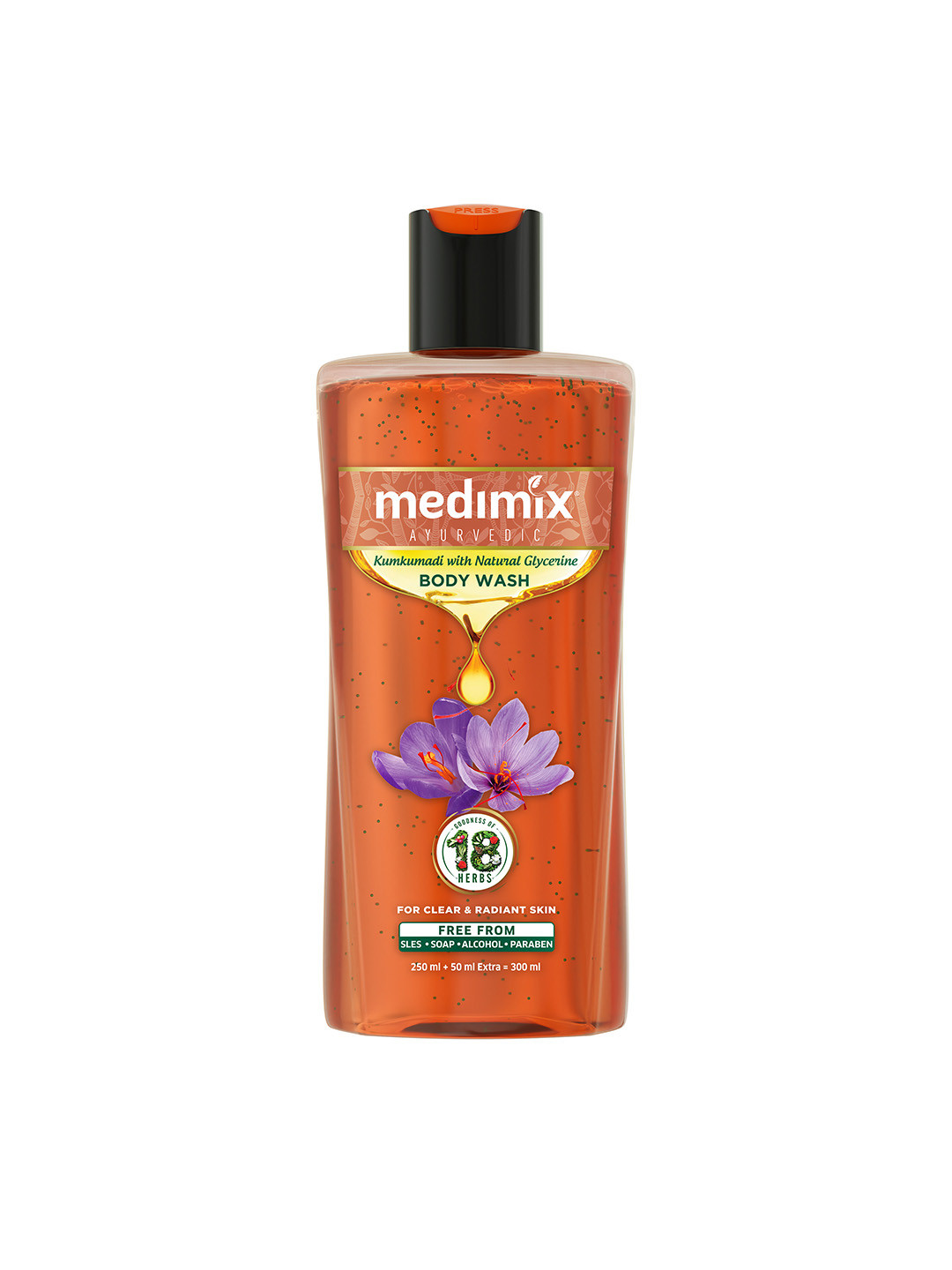 medimix AYURVEDIC Kumkumadi with Natural Glycerine Body Wash - 250ml