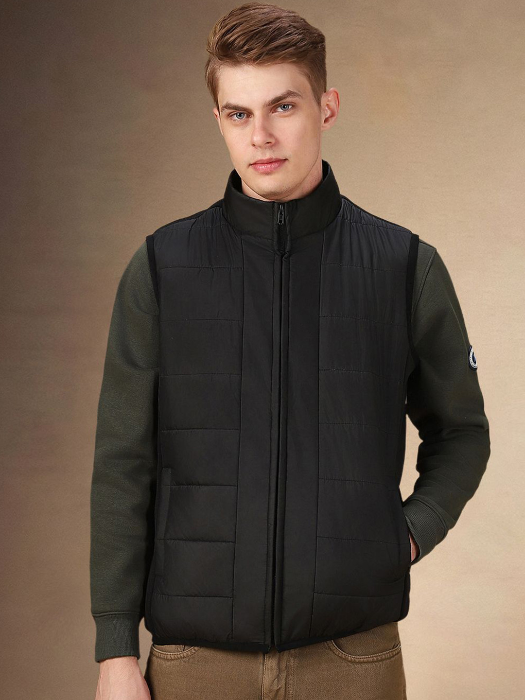 Dennis Lingo Men Padded Jacket with Patchwork