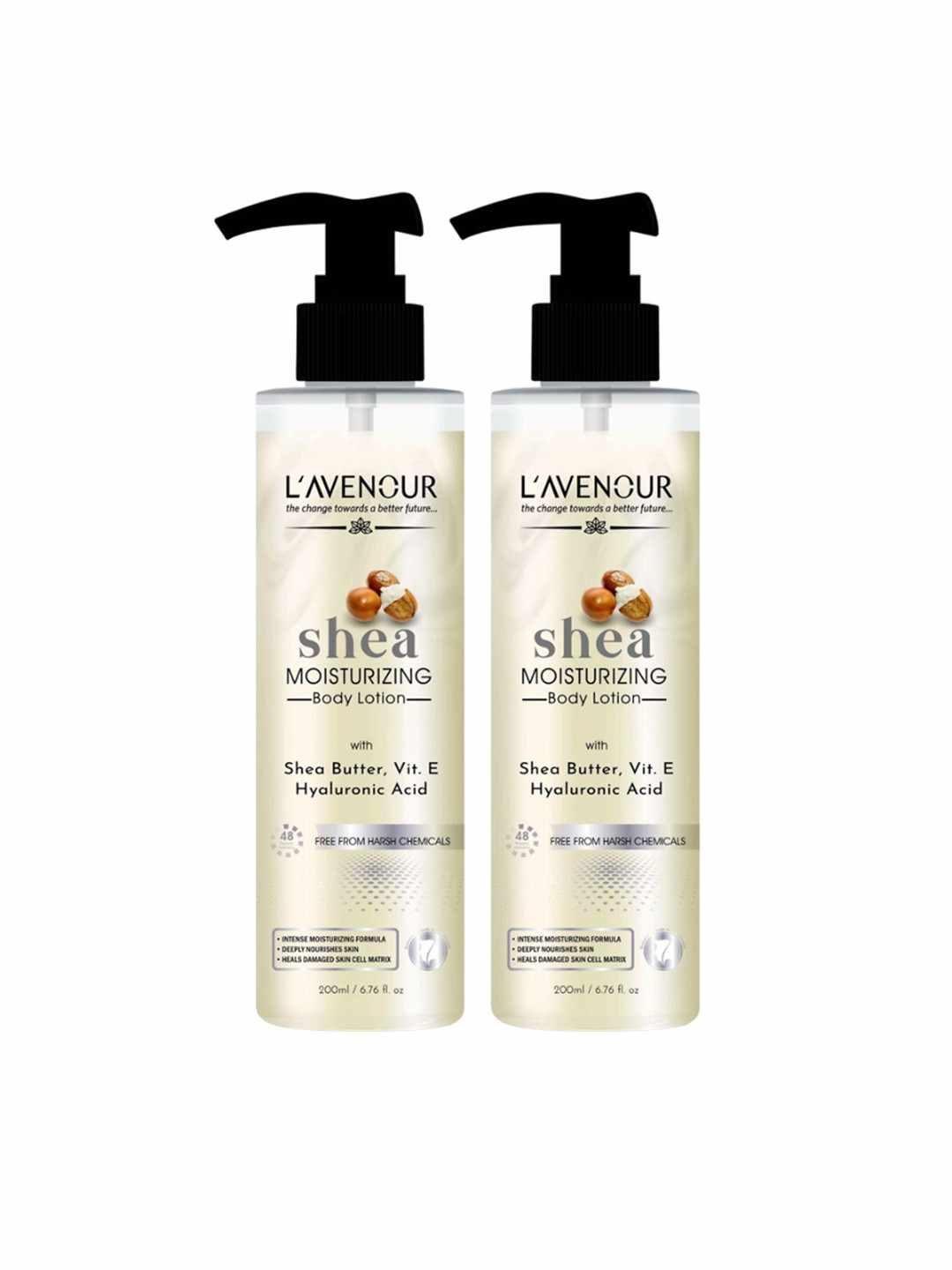 L'AVENOUR Set Of 2 Shea  Moisturizing Body Lotion With Shea Butter & Vitamin E-200 ml Each