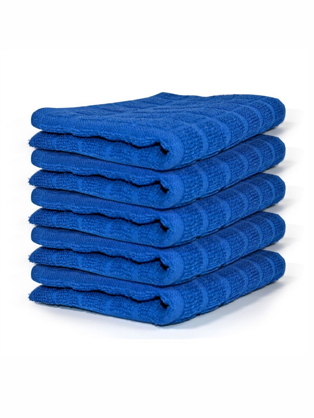 PRAKARTIK Blue 5 Pieces Textured Cotton Kitchen Towels