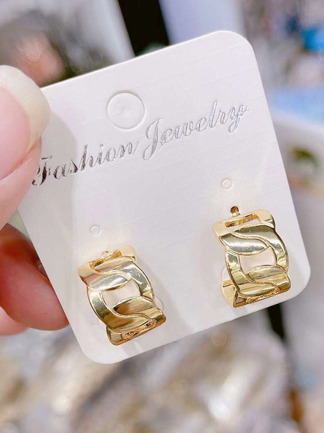 ZIVOM Gold-Plated Circular Hook Studs