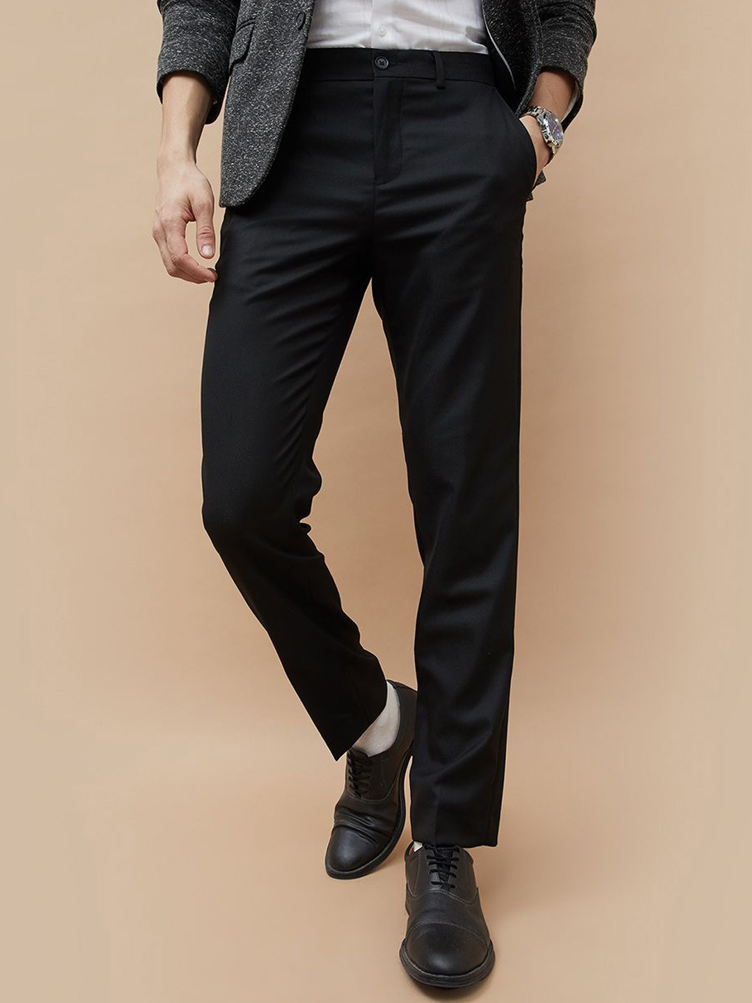 CODE by Lifestyle Men Tapered Fit Mid-Rise Trousers