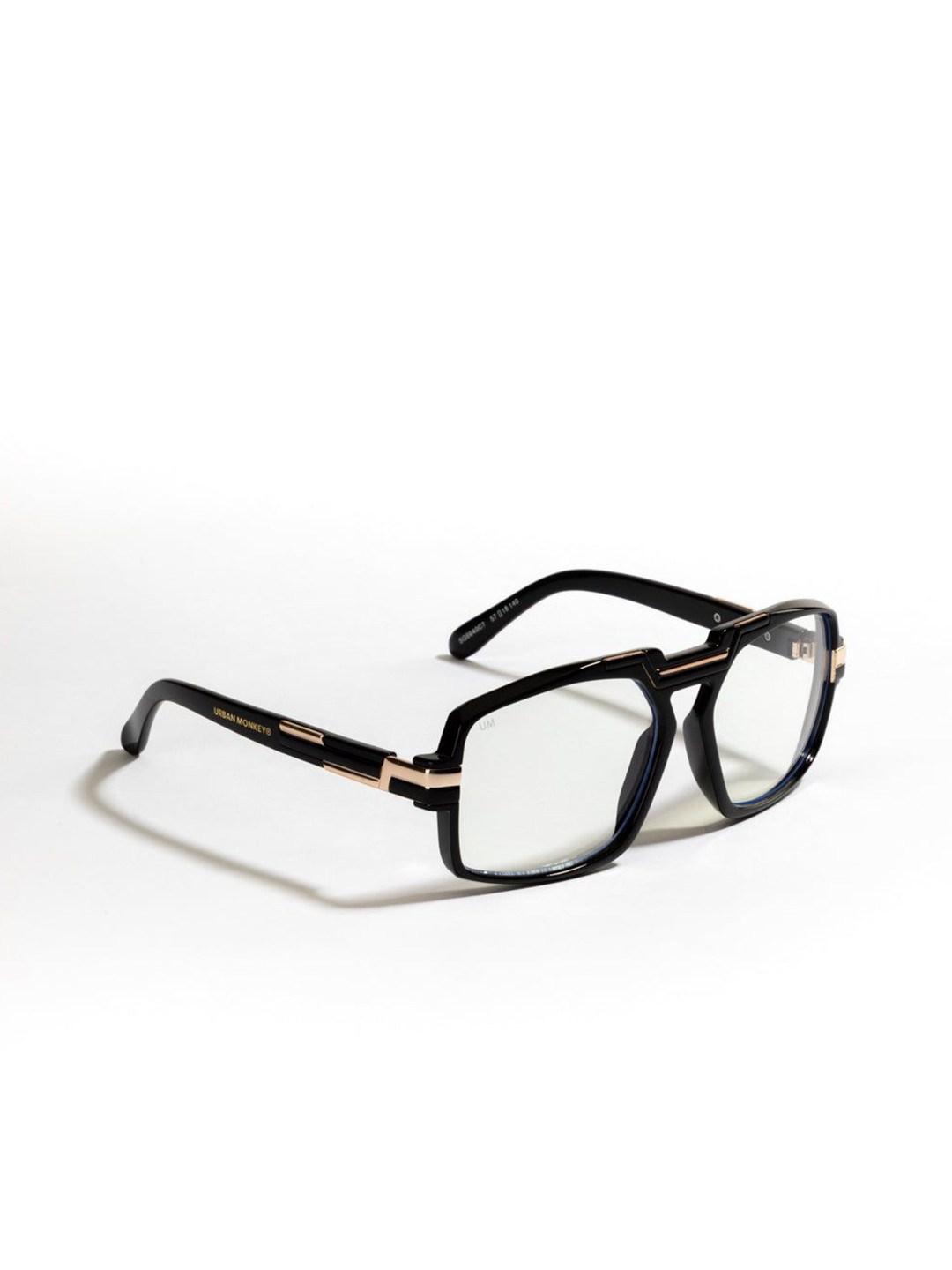 Urban Monkey Unisex Full Rim Rectangle Frames SG0028_BLK-black
