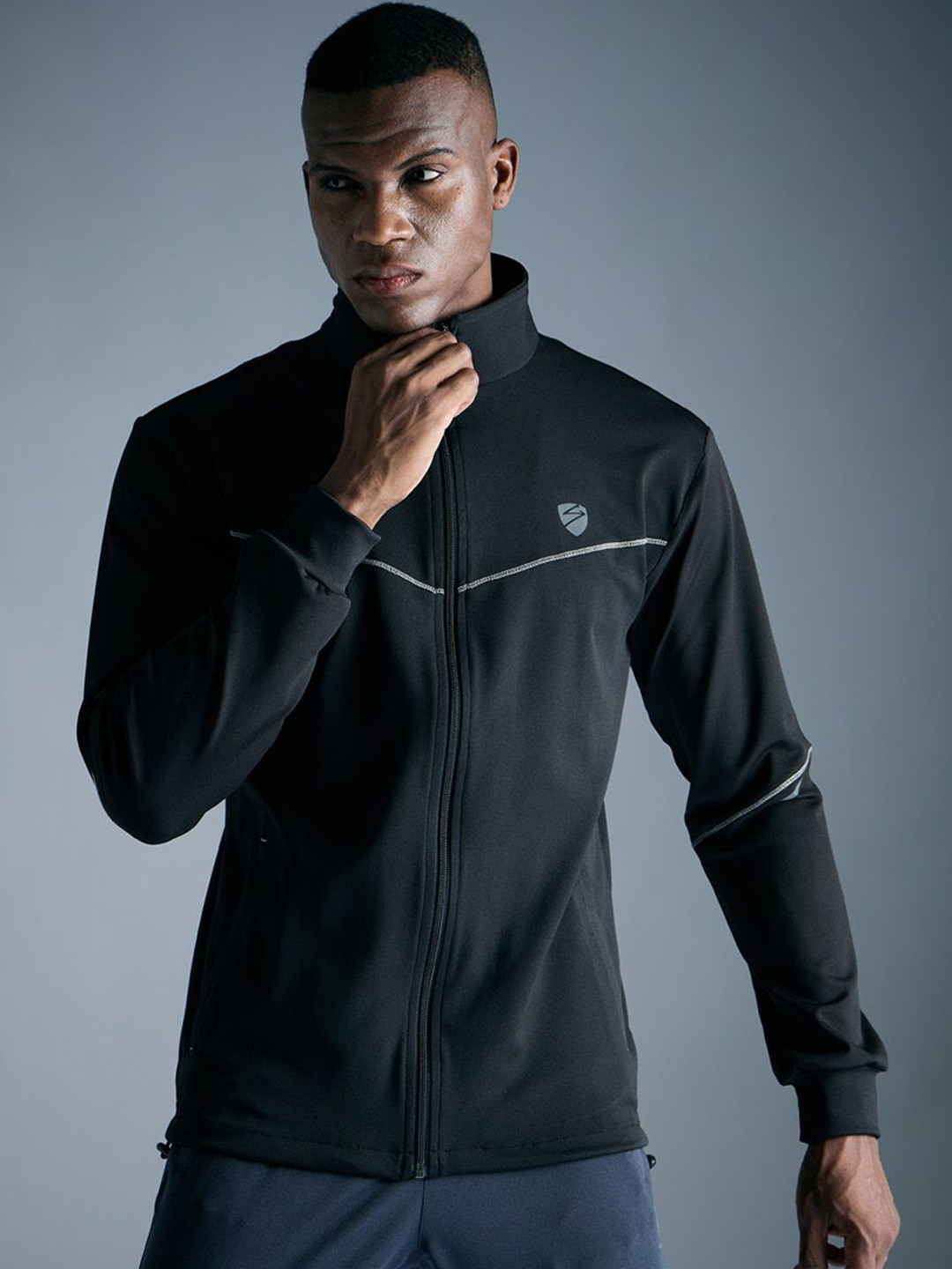 SG Men Brand Logo Colourblocked Lightweight Jacket