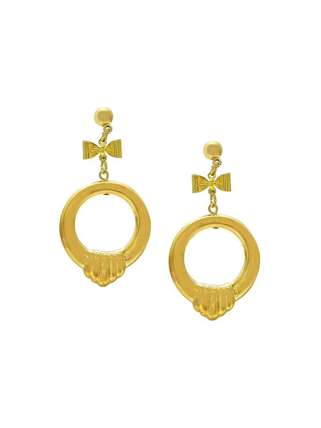 MEMOIR Gold-Plated Knot Design Drop Earrings