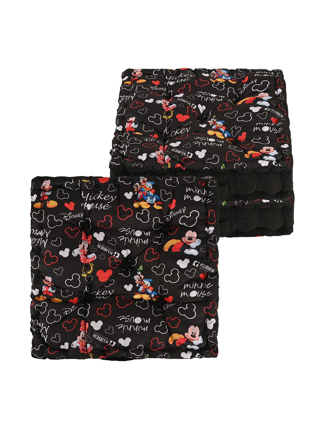 Kuber Industries Black & Red 3 Pieces Disney Printed Chair Pads
