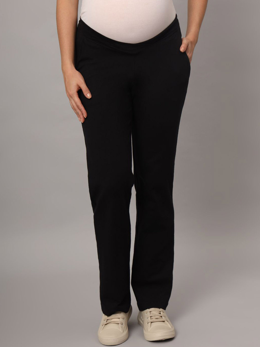 MAMMA PRESTO Women Comfort Low-Rise Maternity Trousers