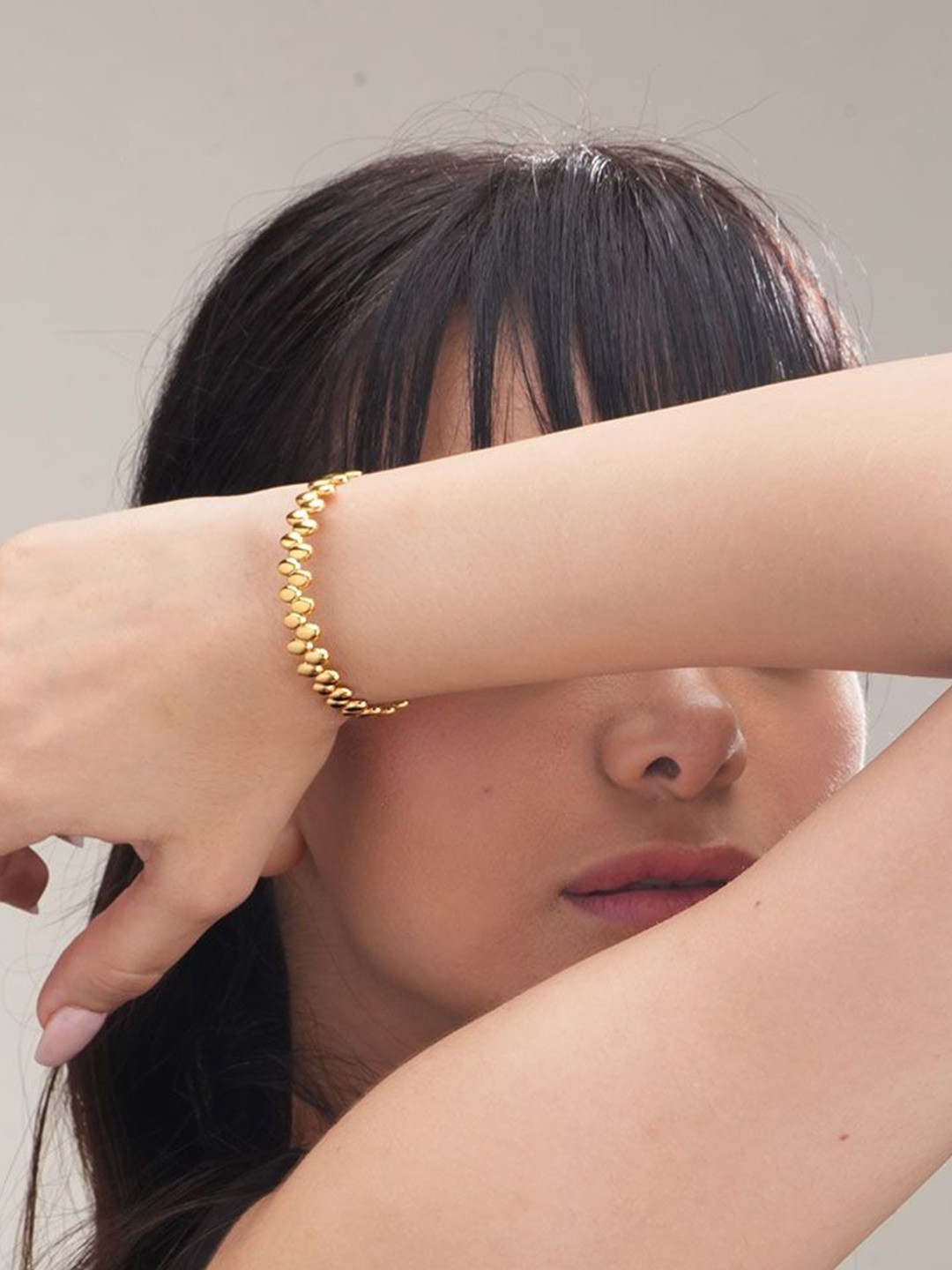 PALMONAS Gold-Plated Waterproof and Anti-Tarnish Stainless Steel Cuff Bracelet