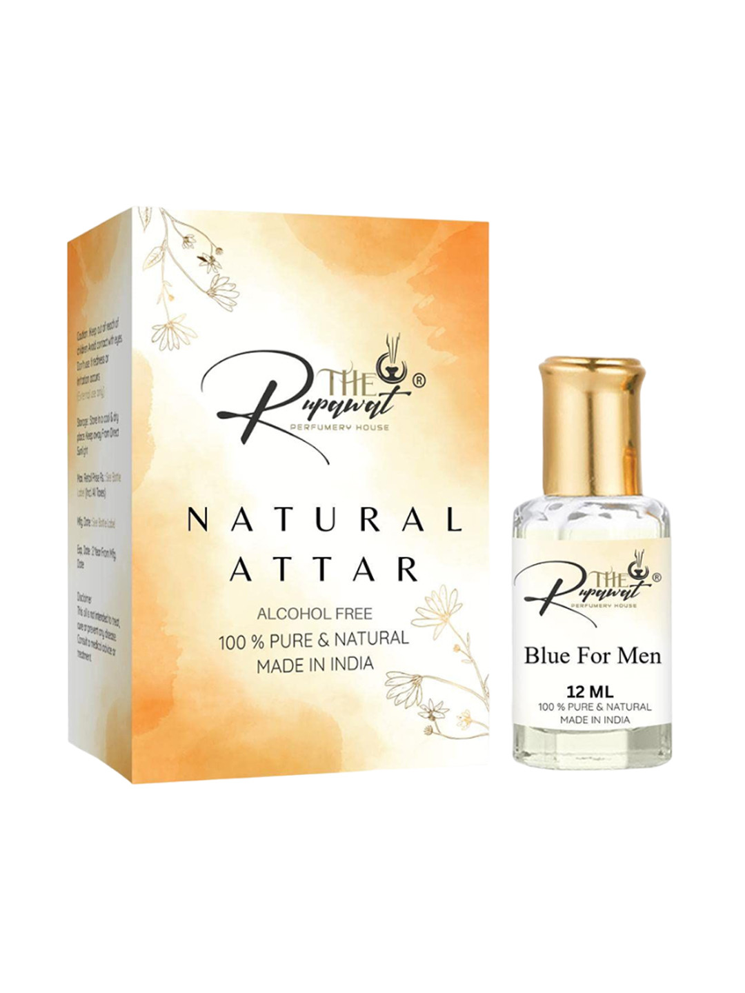 THE RUPAWAT Perfumery House Blue For Men 100% Natural & Pure Alcohol Free Attar - 12 ml
