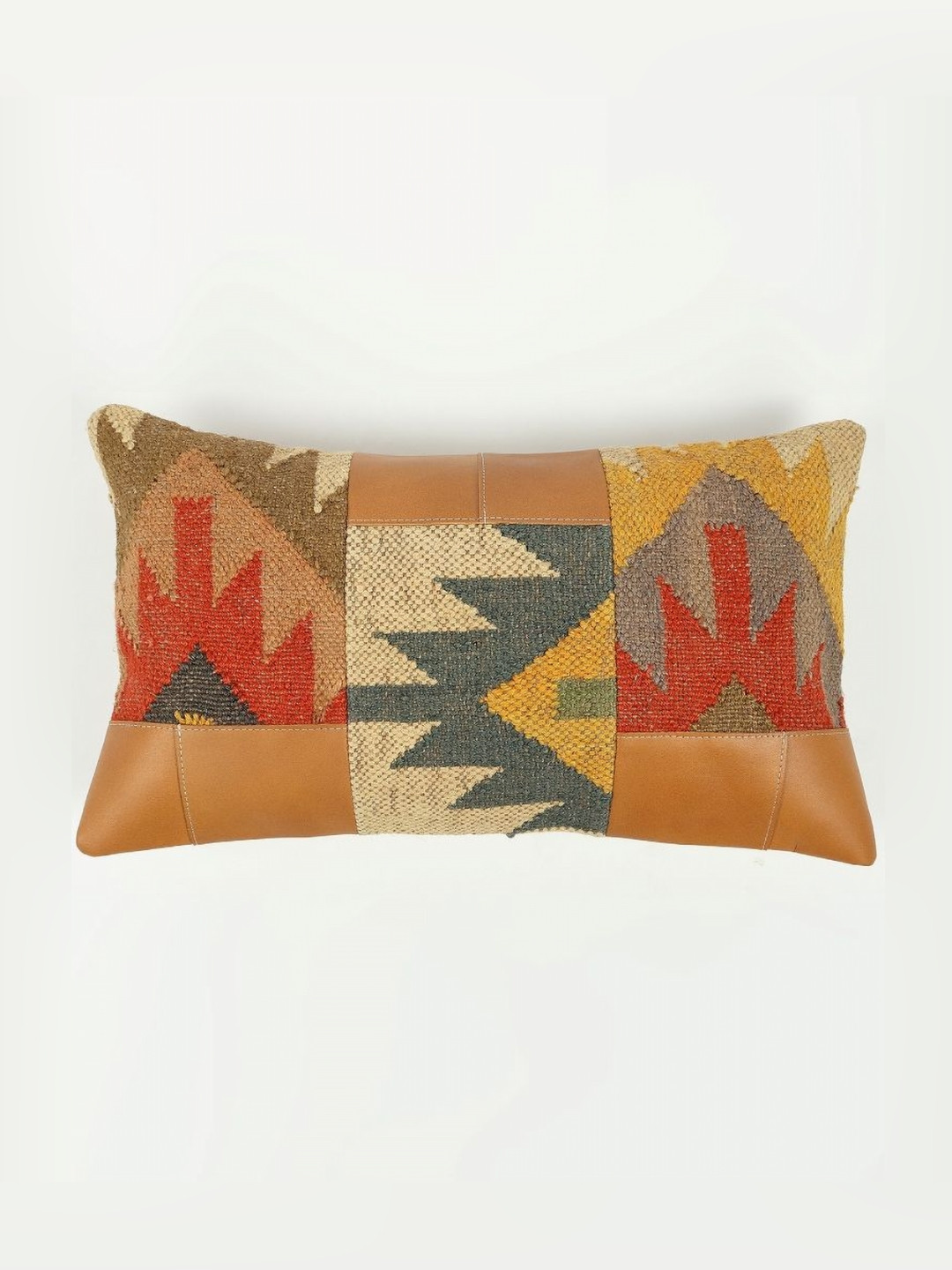 Art Avenue MUSKY Tan Geometric Cotton Washable Rectangle Cushion Cover - 18 x 24 Inches