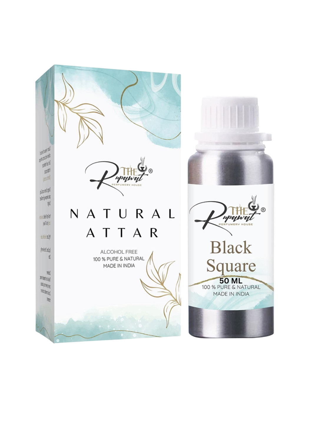 THE RUPAWAT Perfumery House Black Square 100% Natural & Pure Alcohol Free Attar - 50 ml