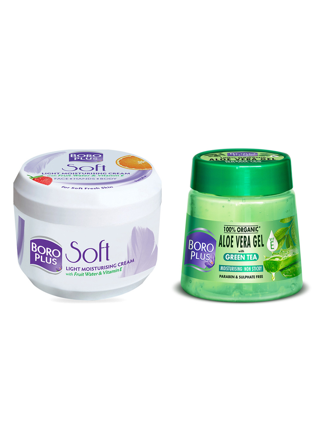 BOROPLUS Set of Aloe Vera Gel & Soft Antiseptic Cream - 200ml each