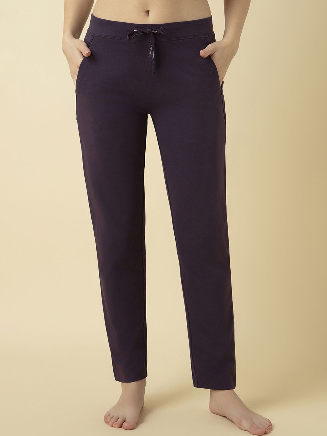Van Heusen Women Violet Solid Smart Tech+ Easy Stain Release Lounge Pant