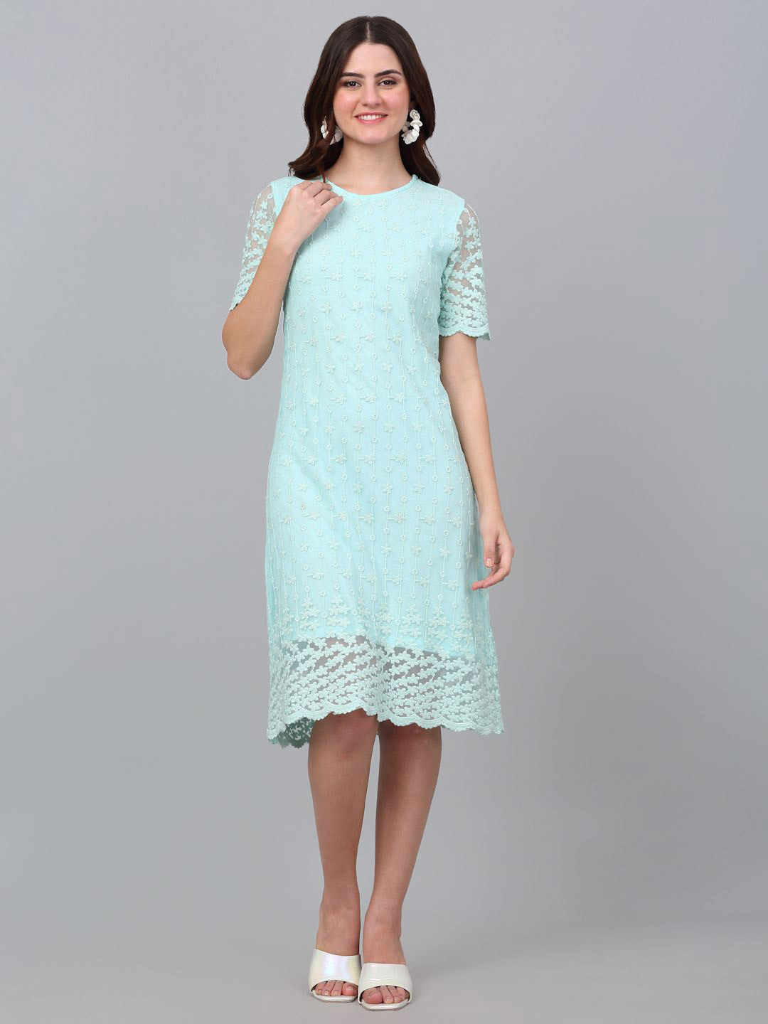Dressitude Embroidered Lace A-Line Dress