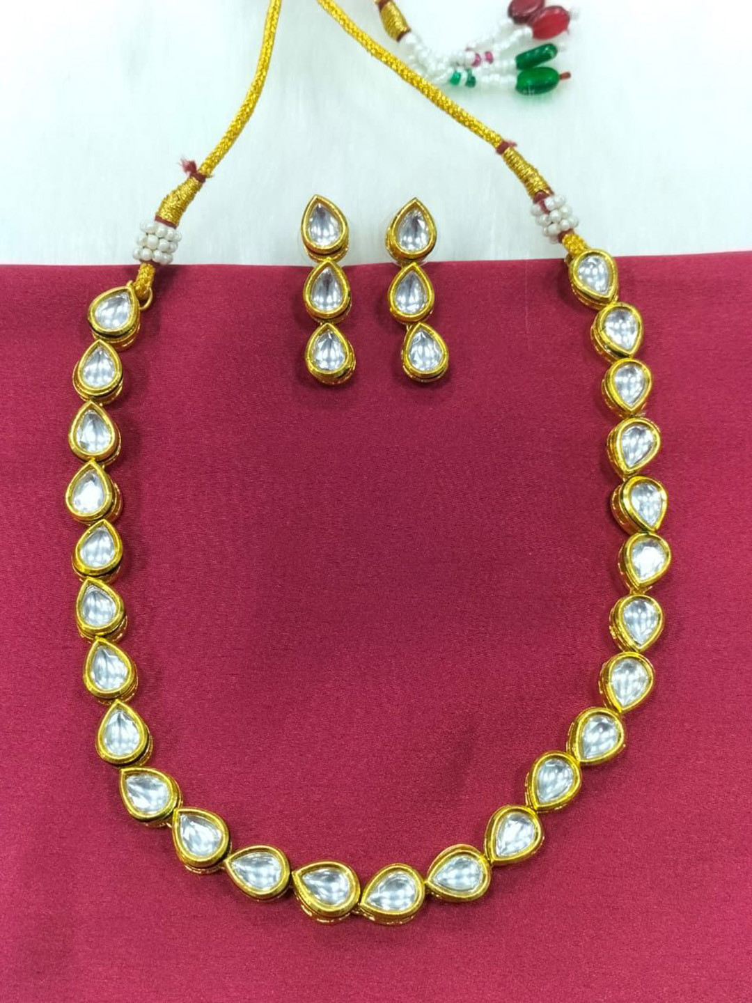 Knigght Angel Jewels Gold Plated Kundan Studded Jewellery Set