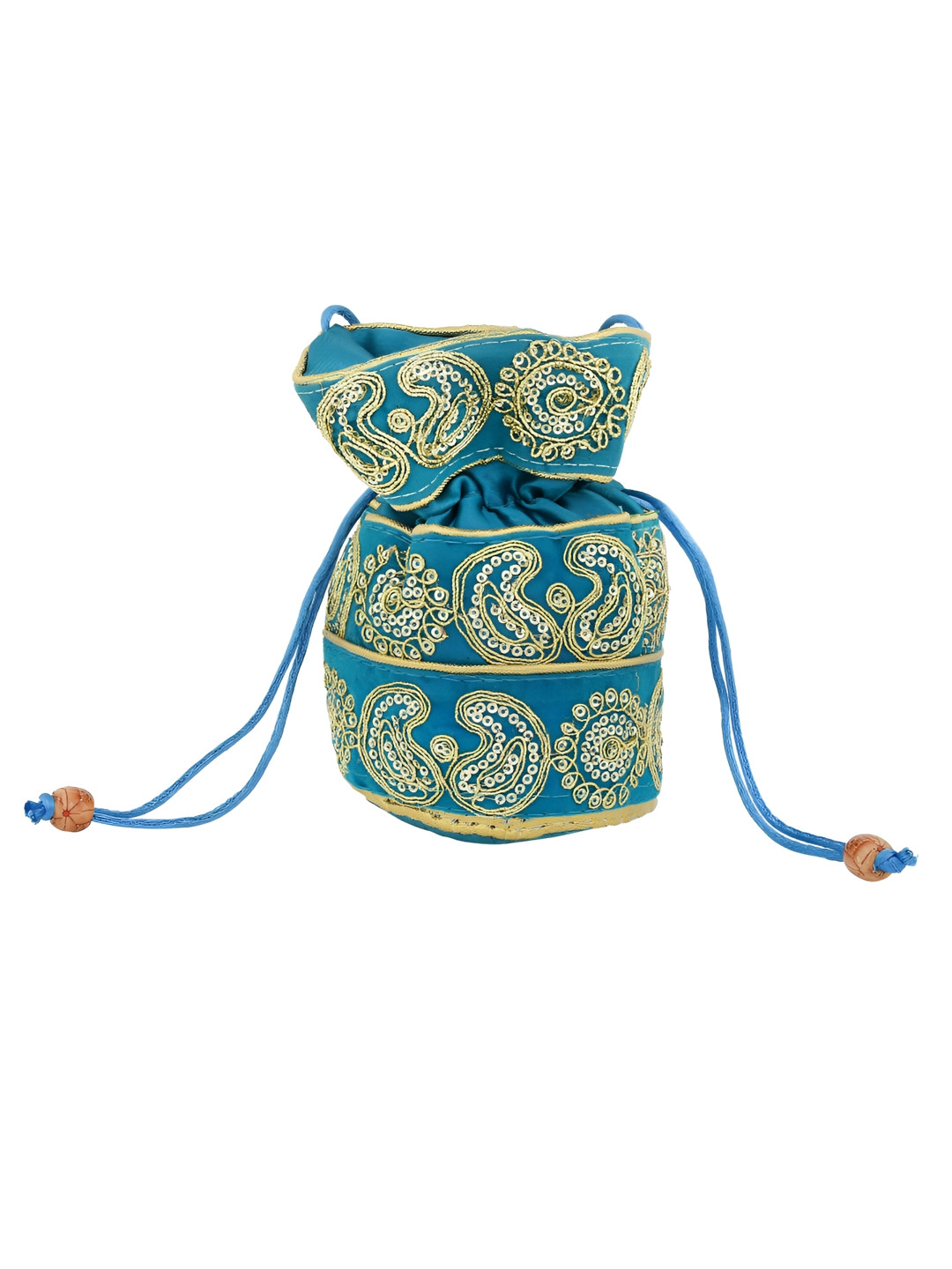 MEMOIR Embroidered  Silky Satin Potli Clutches