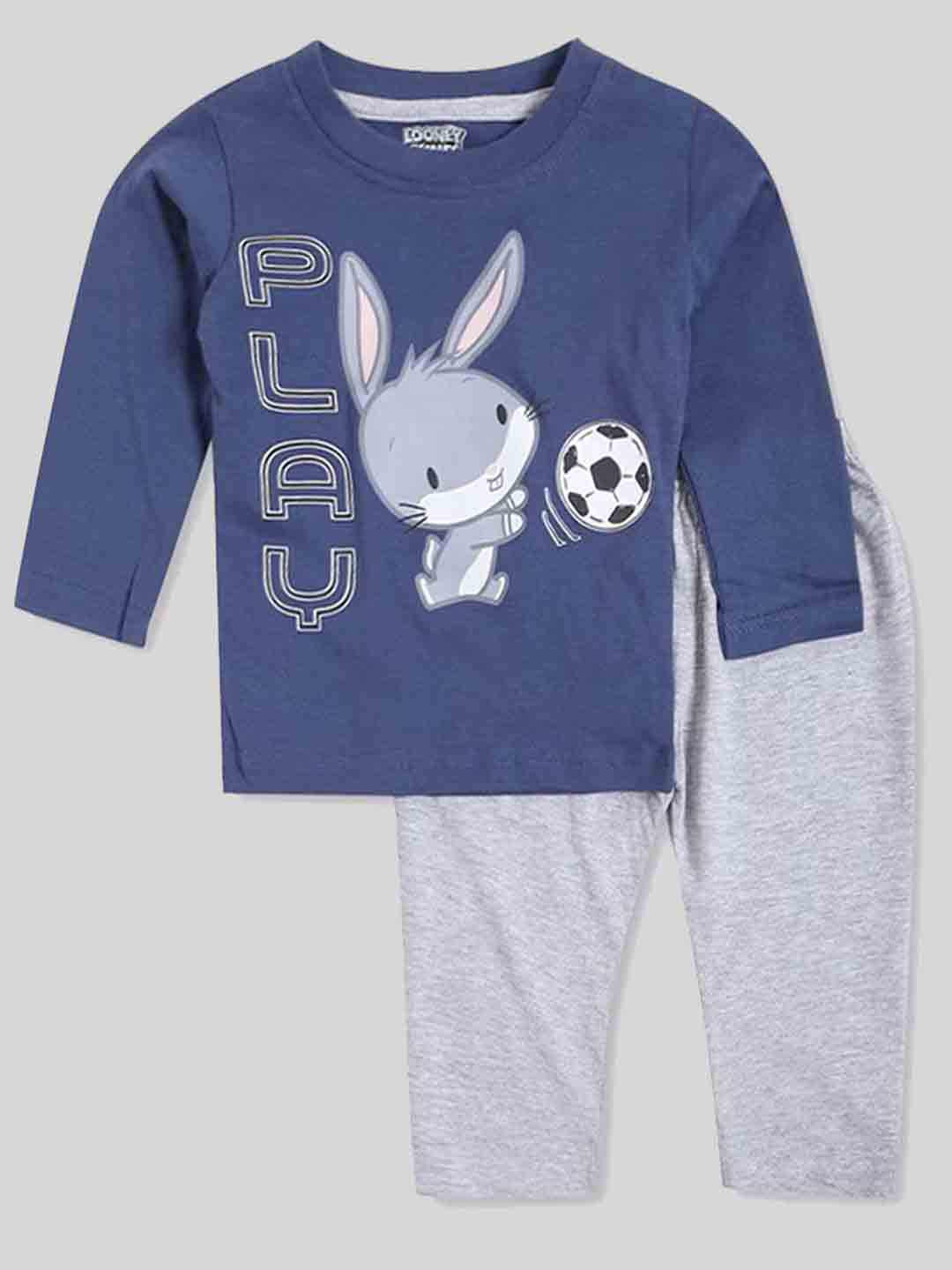 E-TEENZ Boys Printed Round Neck Pure Cotton T-shirt with Trouser