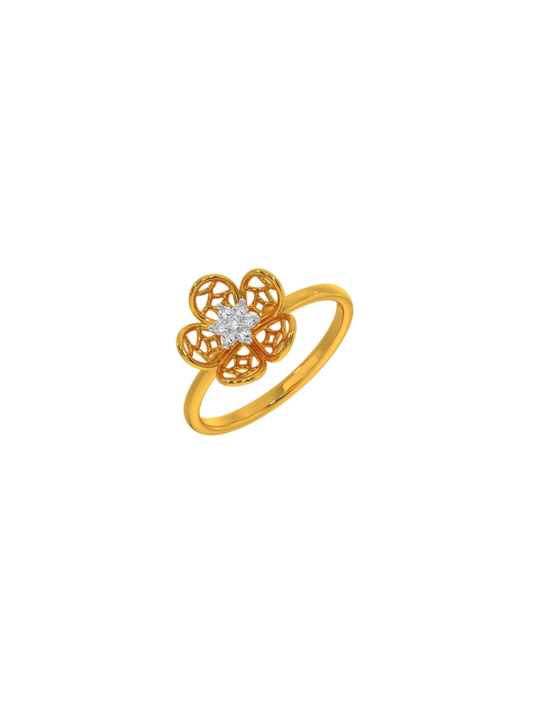 KISNA DIAMOND AND GOLD JEWELLERY 14KT Yellow Gold Finger Ring Diamond-1.54 gm