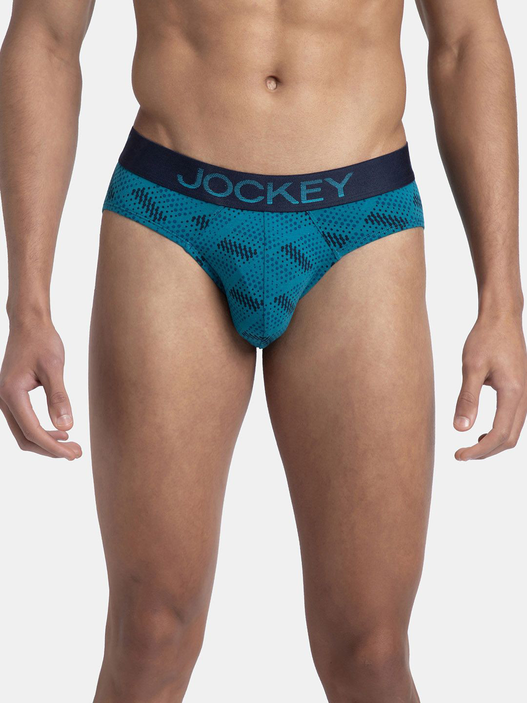 Jockey Super Combed Cotton Elastane Stretch Printed Brief with Ultrasoft Waistband - FP22
