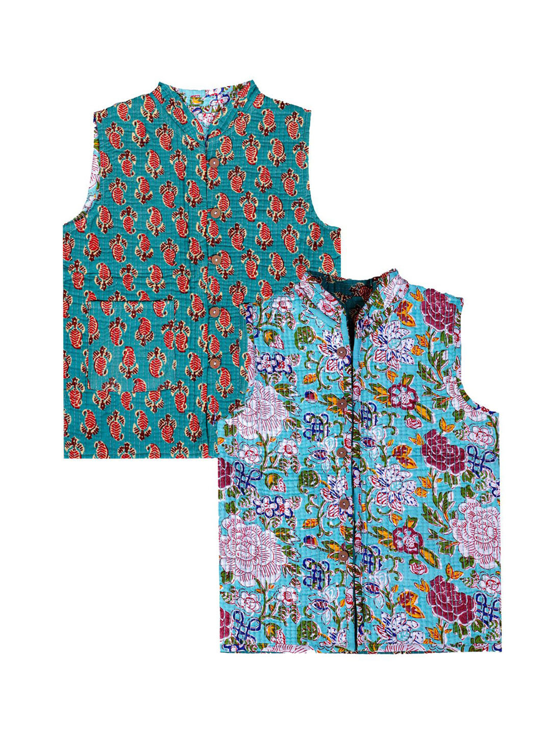 BownBee Kids Floral Reversible Sleeveless Jacket