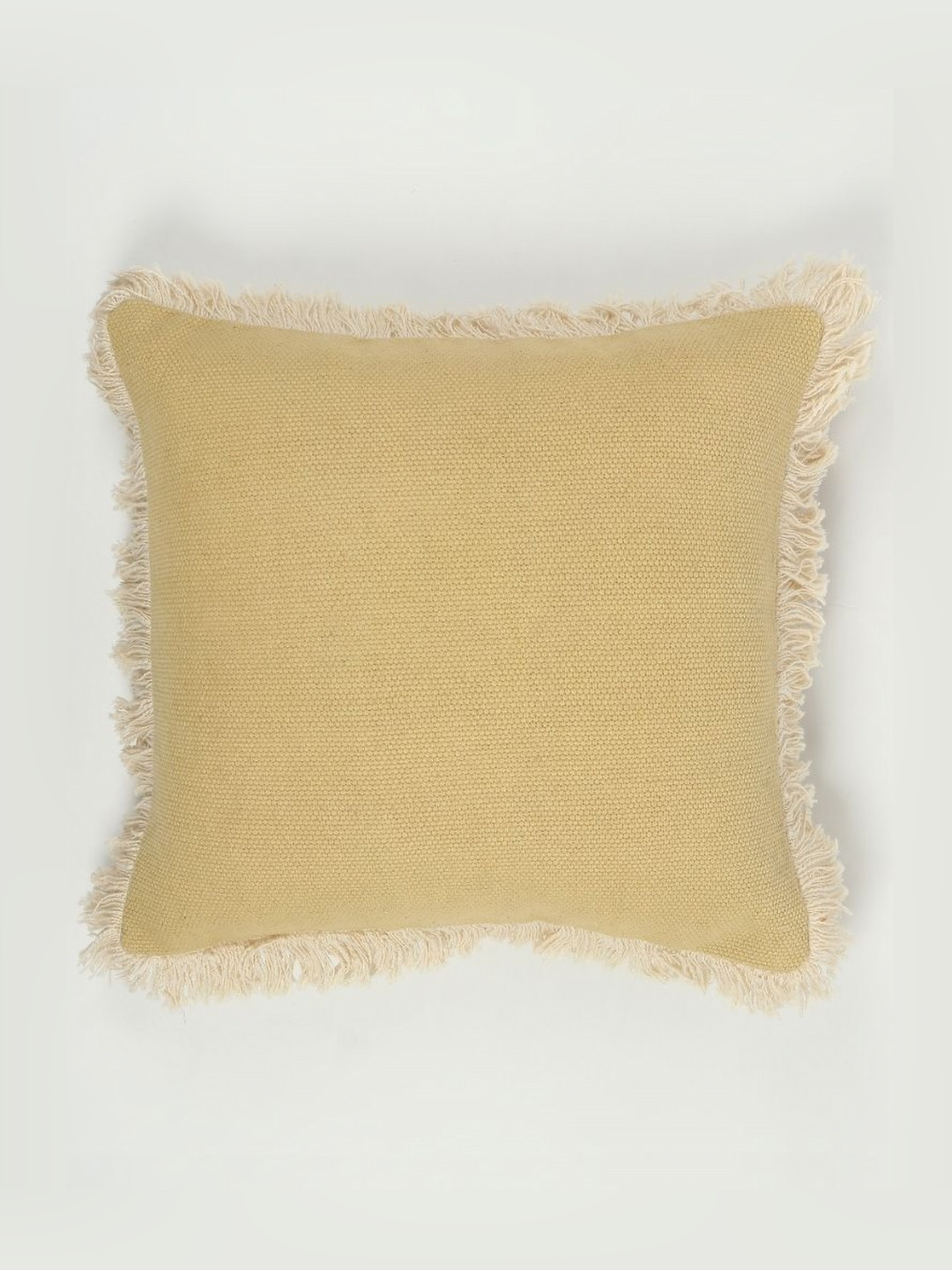 Art Avenue White & Yellow Cotton Square Cushion Covers