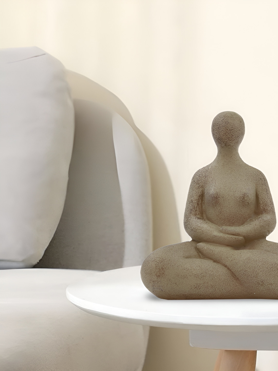 Aura Brown Resin Matte Living Room Large Showpiece - 5.9 Inches