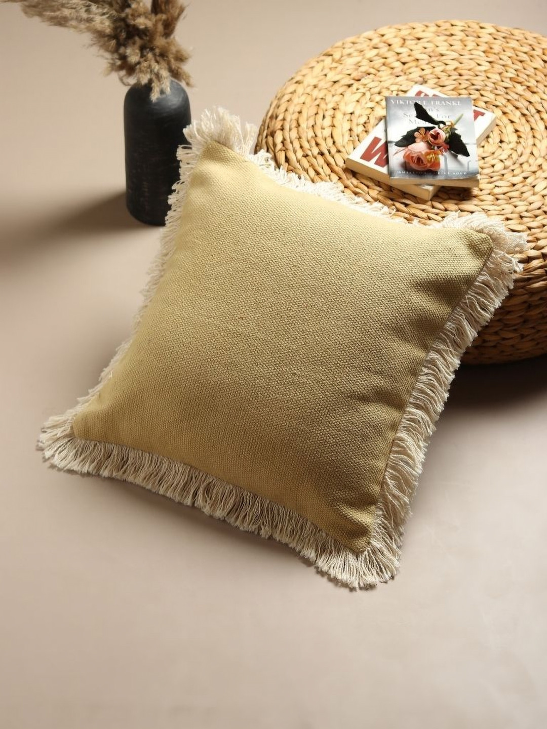 Art Avenue ZEUS White Cotton Washable Square Cushion Cover -18x18In