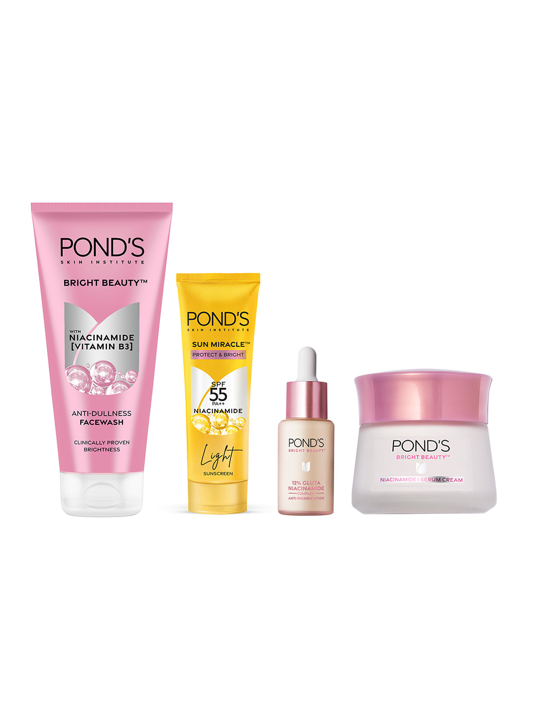 Ponds Bright Beauty Set of Facewash 200g + Serum 14ml + Day Cream 50g + Sunscreen 50g