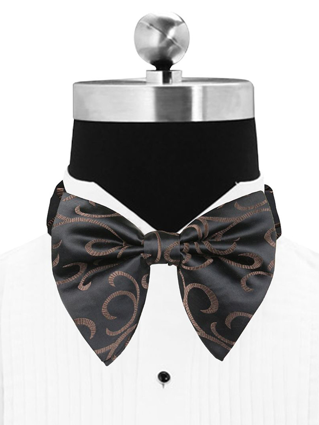 Peluche Ritzy Black Solid Cummerbund Bow Tie & Pocket Square Set
