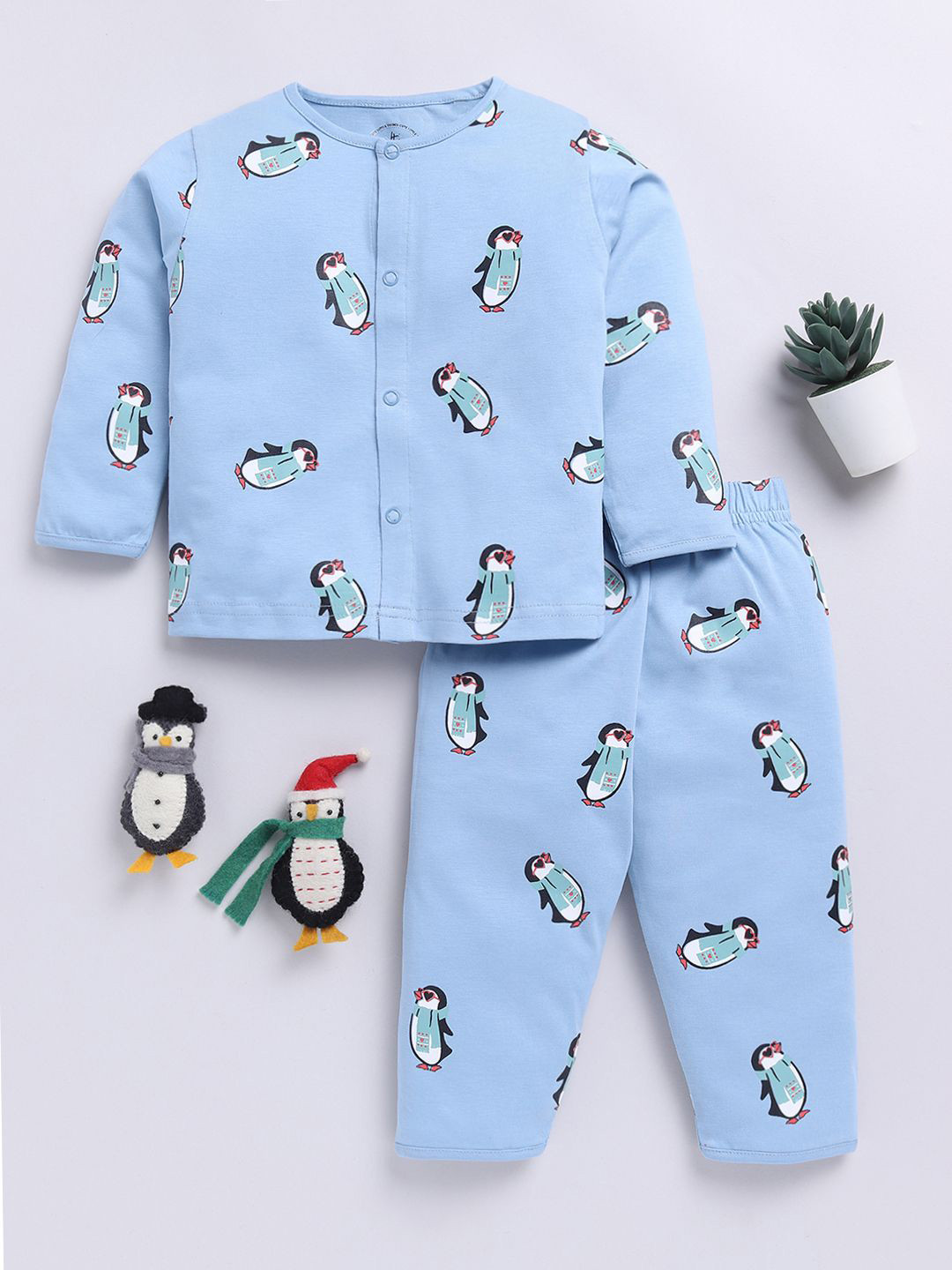 Clt.s Kids Cartoon Characters Printed Pure Cotton Night suit