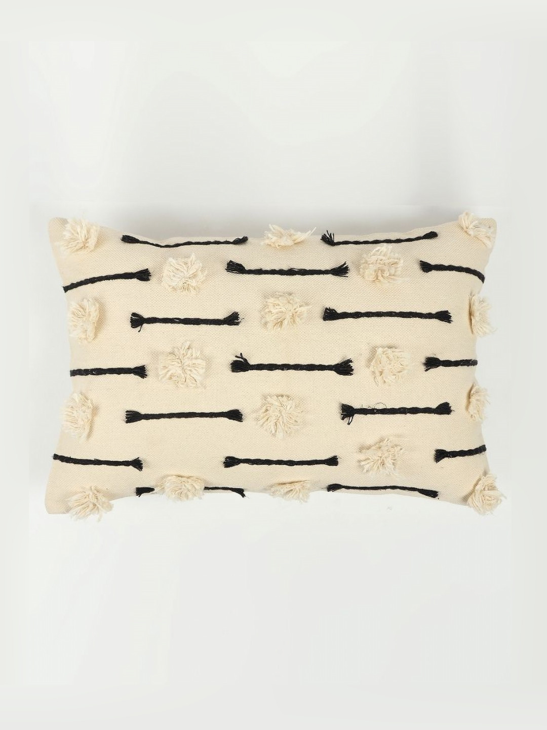 Art Avenue Shiroi Embroidered Cotton Rectangle Cushion Covers - 12 x 24 In