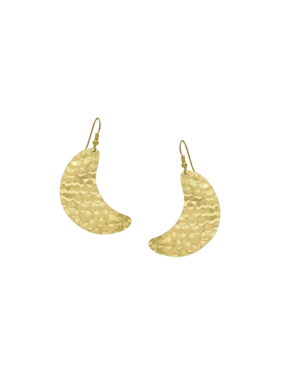 MEMOIR Gold-Plated Dotted Leaf Paper Light Weight Drop Earrings