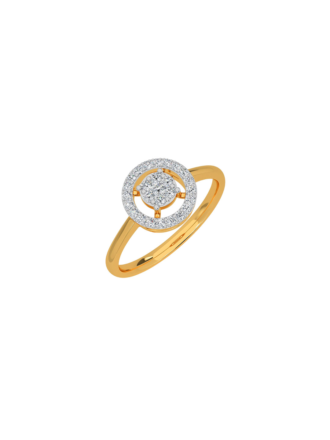 KISNA DIAMOND AND GOLD JEWELLERY Women 14KT Ara Diamond Finger Ring 1.94g