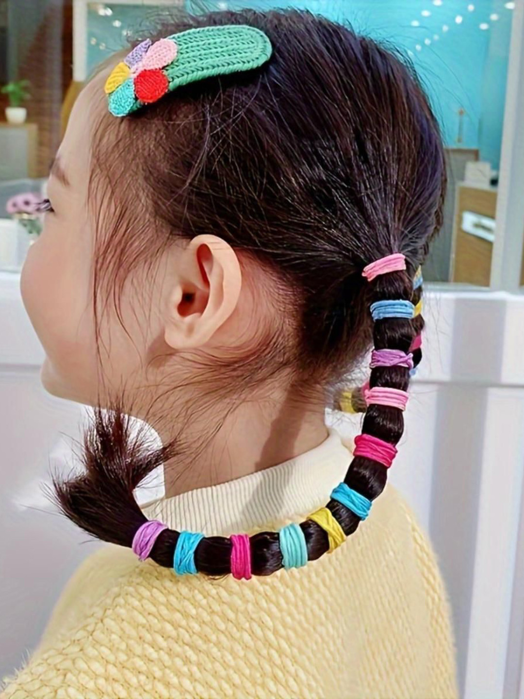 LYTIX Girls Set Of 50 Elastic Hair Ties- Assorted