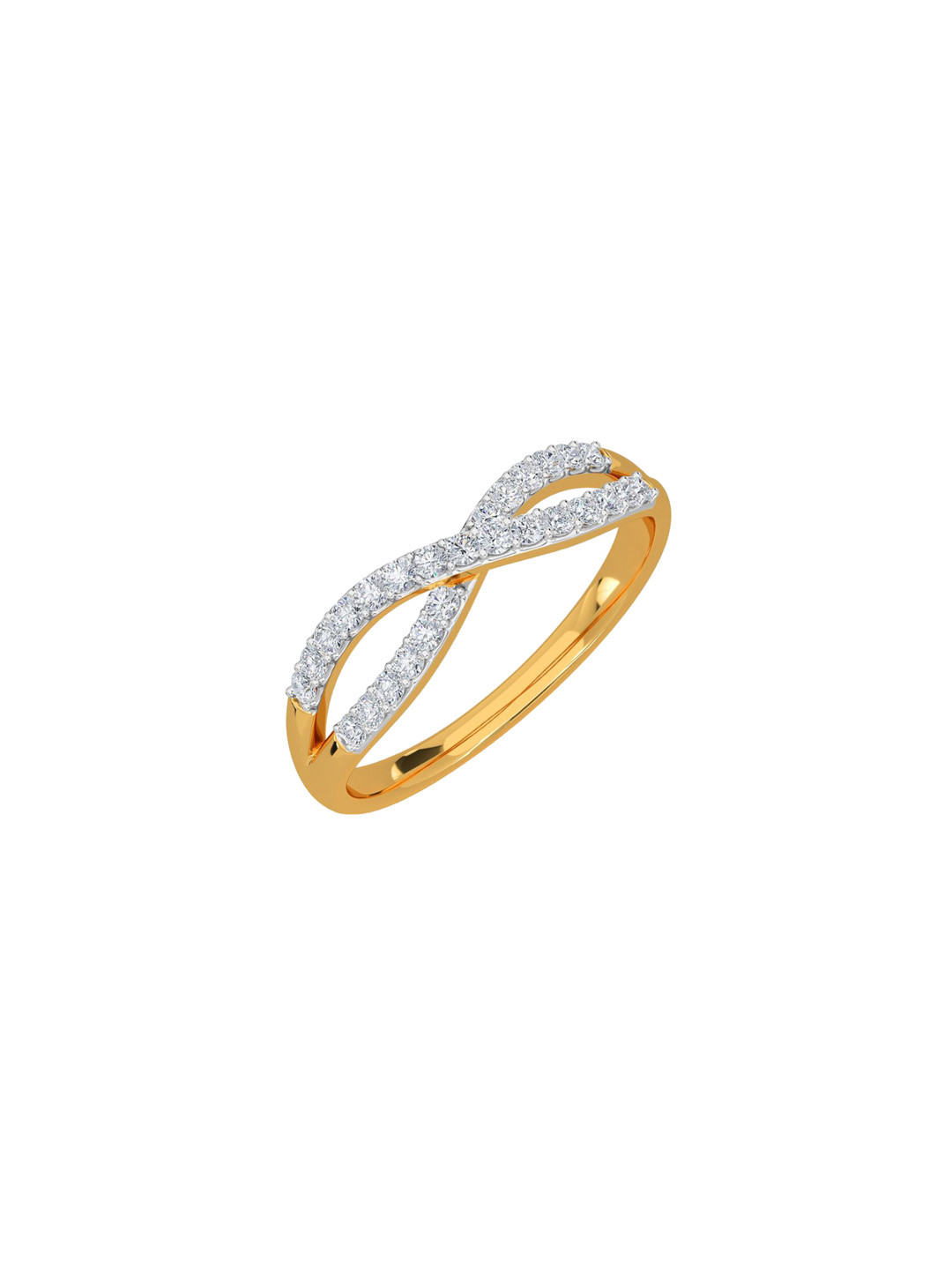 KISNA DIAMOND AND GOLD JEWELLERY Women 18KT Diamond Finger Ring 1.87g