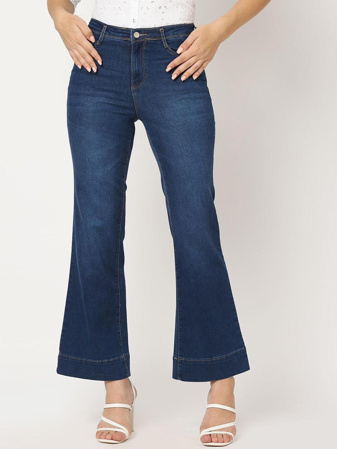 Kraus Jeans Women Bootcut High-Rise Light Fade Jeans