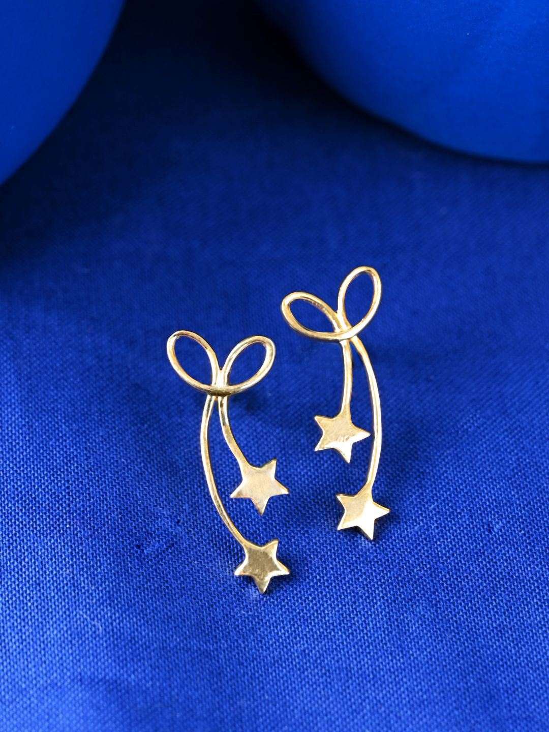 Clara 925 Sterling Silver Gold-Plated Jane Star Shaped Drop Earrings