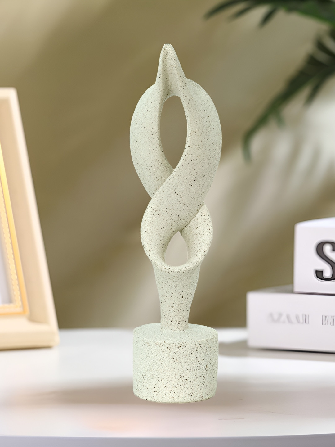 Aura Grey Resin Natural Living Room Small Showpiece - 11.8 Inches