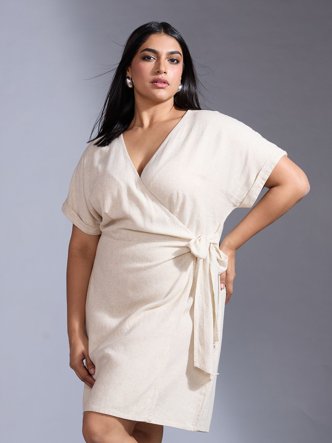 20Dresses Women Plus size Short Sleeves Mini Wrap Dress