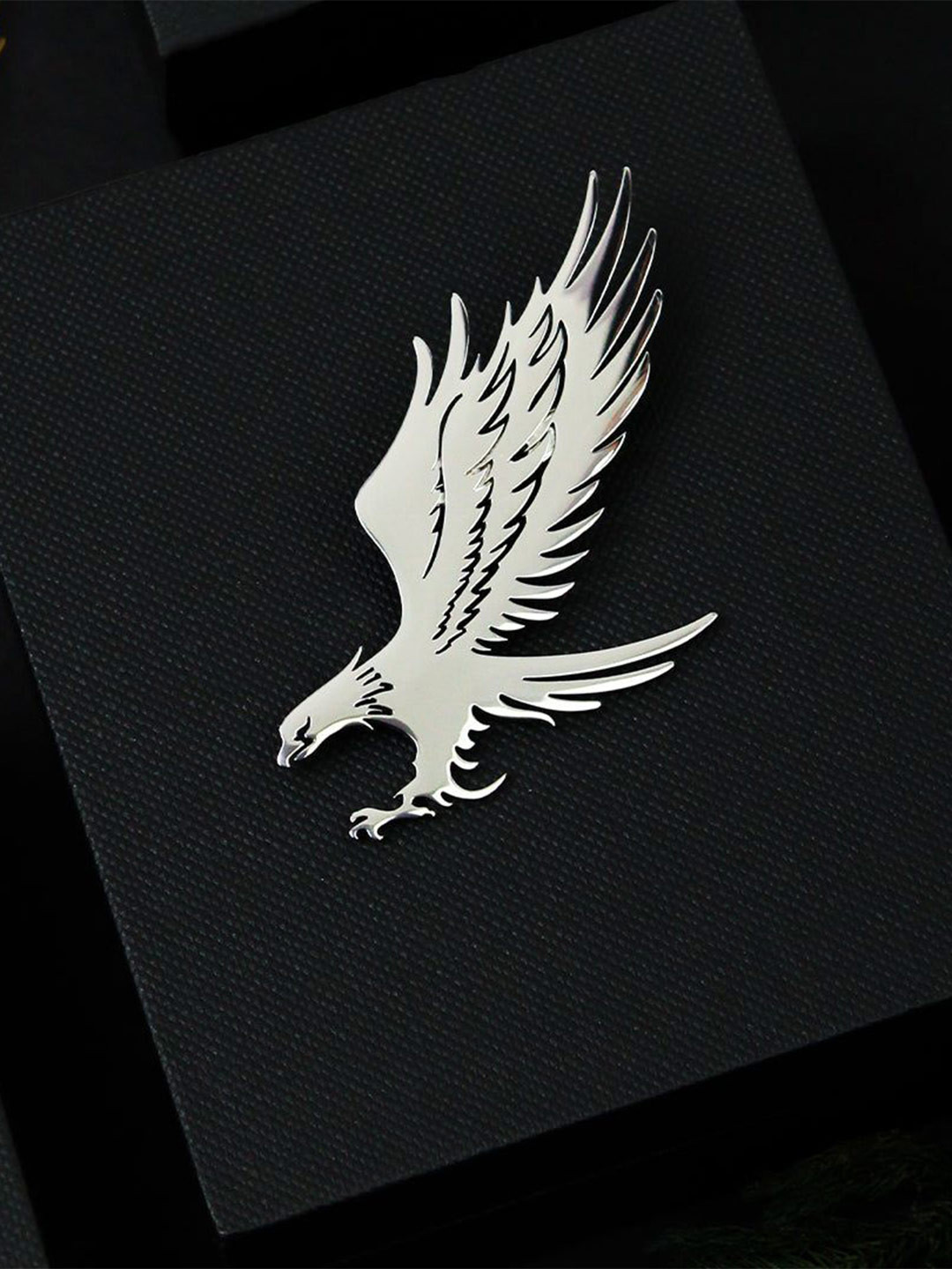 PELUCHE Men Imperial Eagle Silver Minimal Lapel Pin Brooch