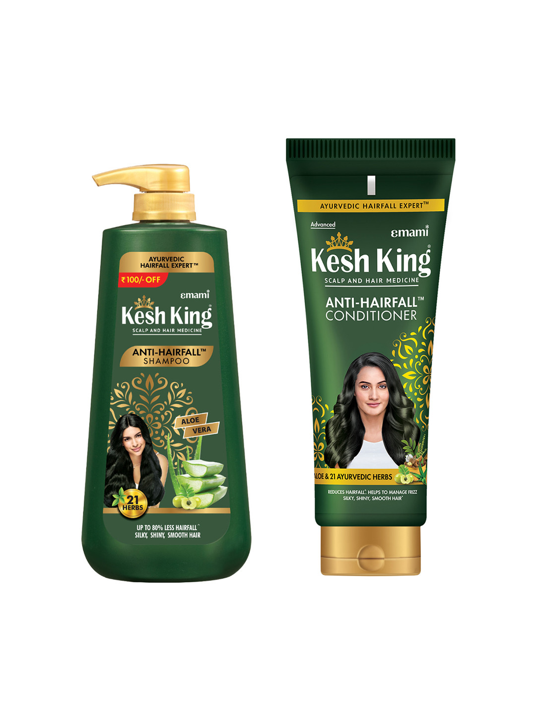 Kesh King Set of Anti-Hairfall Shampoo 600ml & Conditioner 200ml