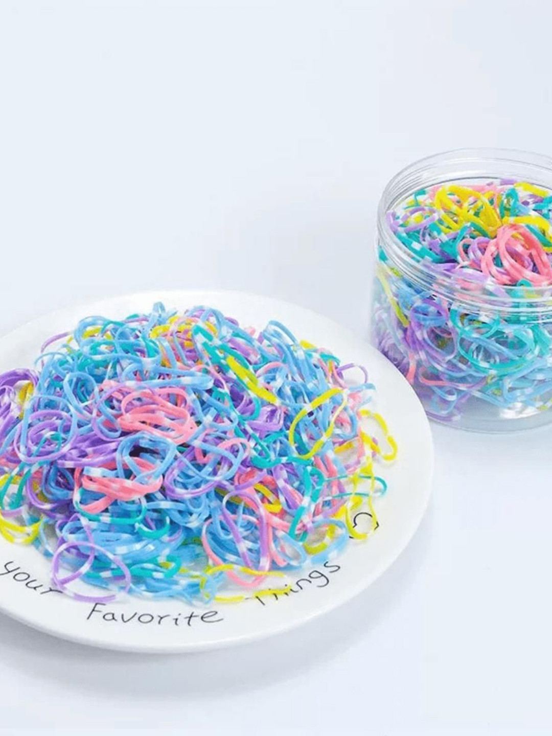 LYTIX Girls Set Of 300 Elastic Hair Ties- Assorted